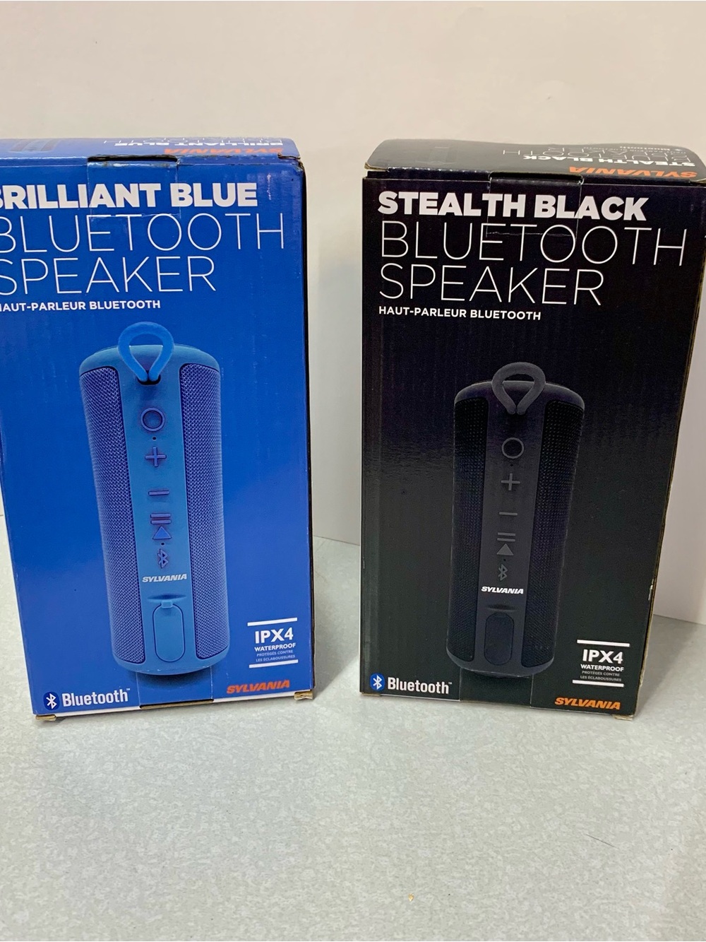 NEW Sylvania Bluetooth Speakers Bundle - Pack of 2 (Black & Blue) Portable Wirel